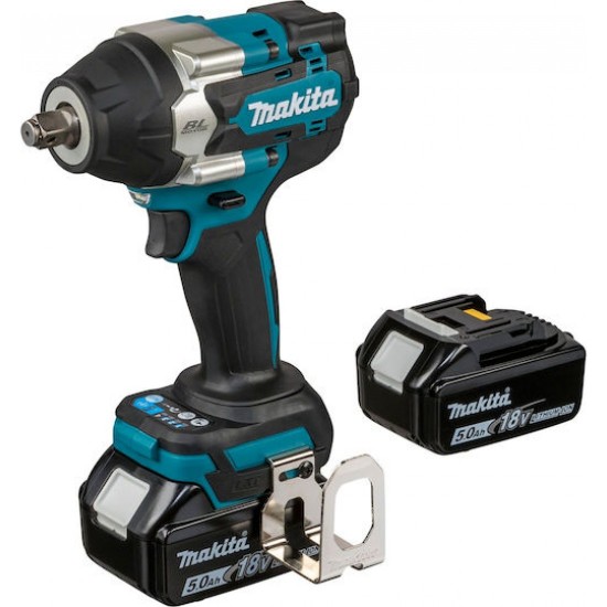 Makita Brushless Μπουλονόκλειδο 18V 2x5Ah με Υποδοχή 1/2"